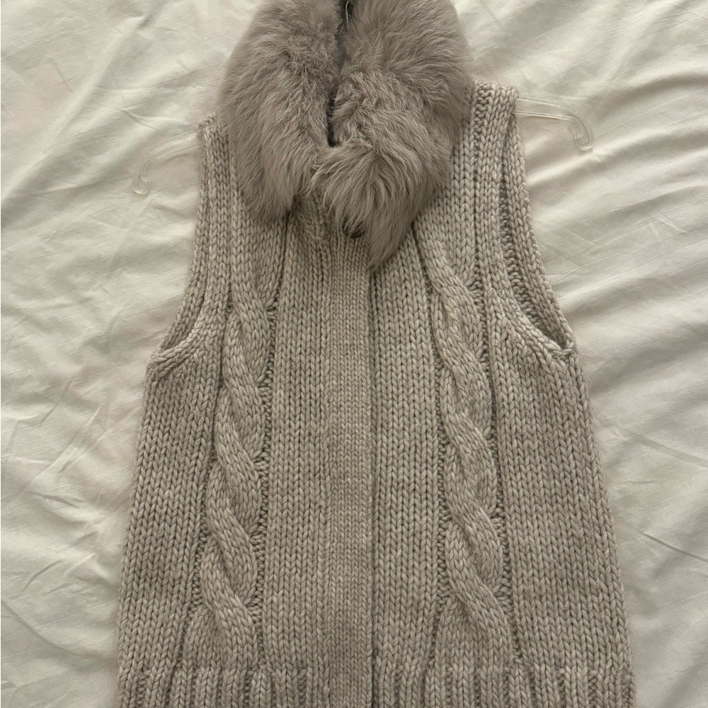 Massimo Dutti Women Vest with Real Fur